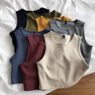 Wubixie Spring Summer Short Crop Vest Base Layer for Women, High Waist Slimming Stretchy Short Sleeve T-Shirt, Sleeveless Top