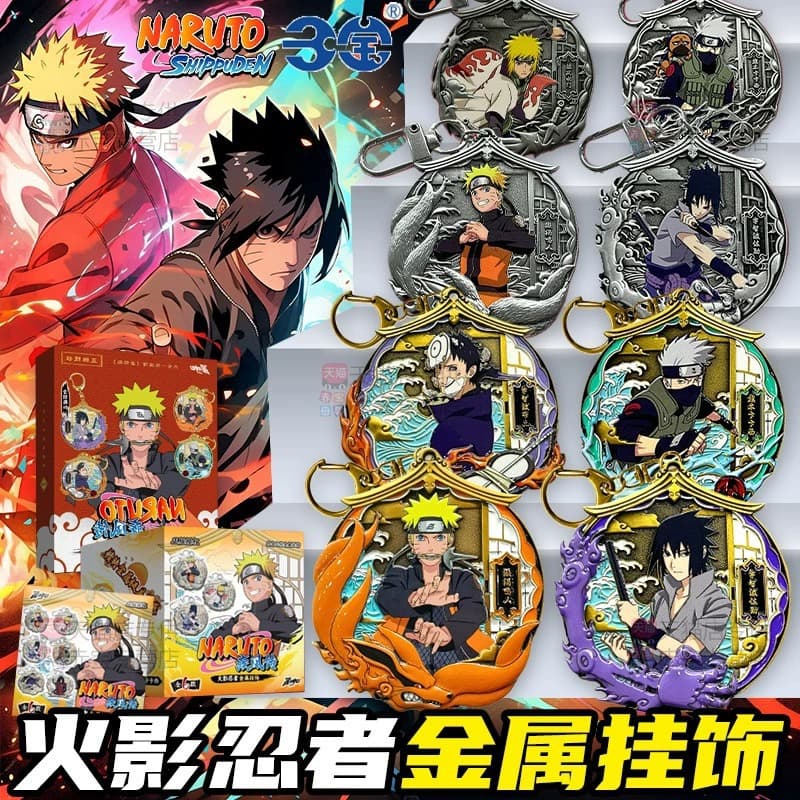 Sanbao Naruto Peripheral Blind Box Badge Pendant Backpack Keychain Badge Whole Box Decorative Accessories