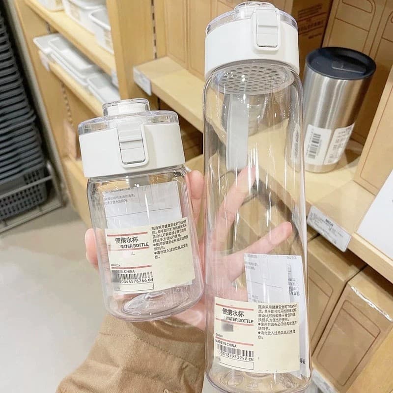 Muji Alternative High Aesthetics Simple Portable Ins Niche Influencer Space Cup Plastic Cup with Tea Infuser Tumbler