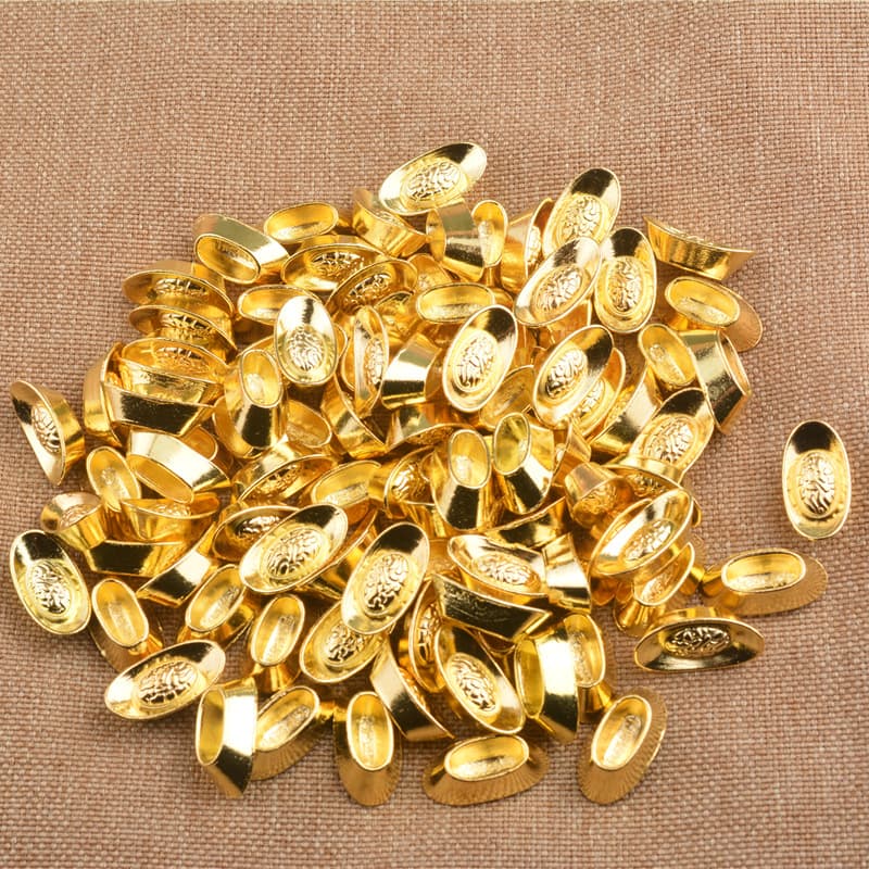 Mini large 20mm gold and silver small ingots, home and opening ceremony ornaments, festive wedding frame decorations, alloy ornaments