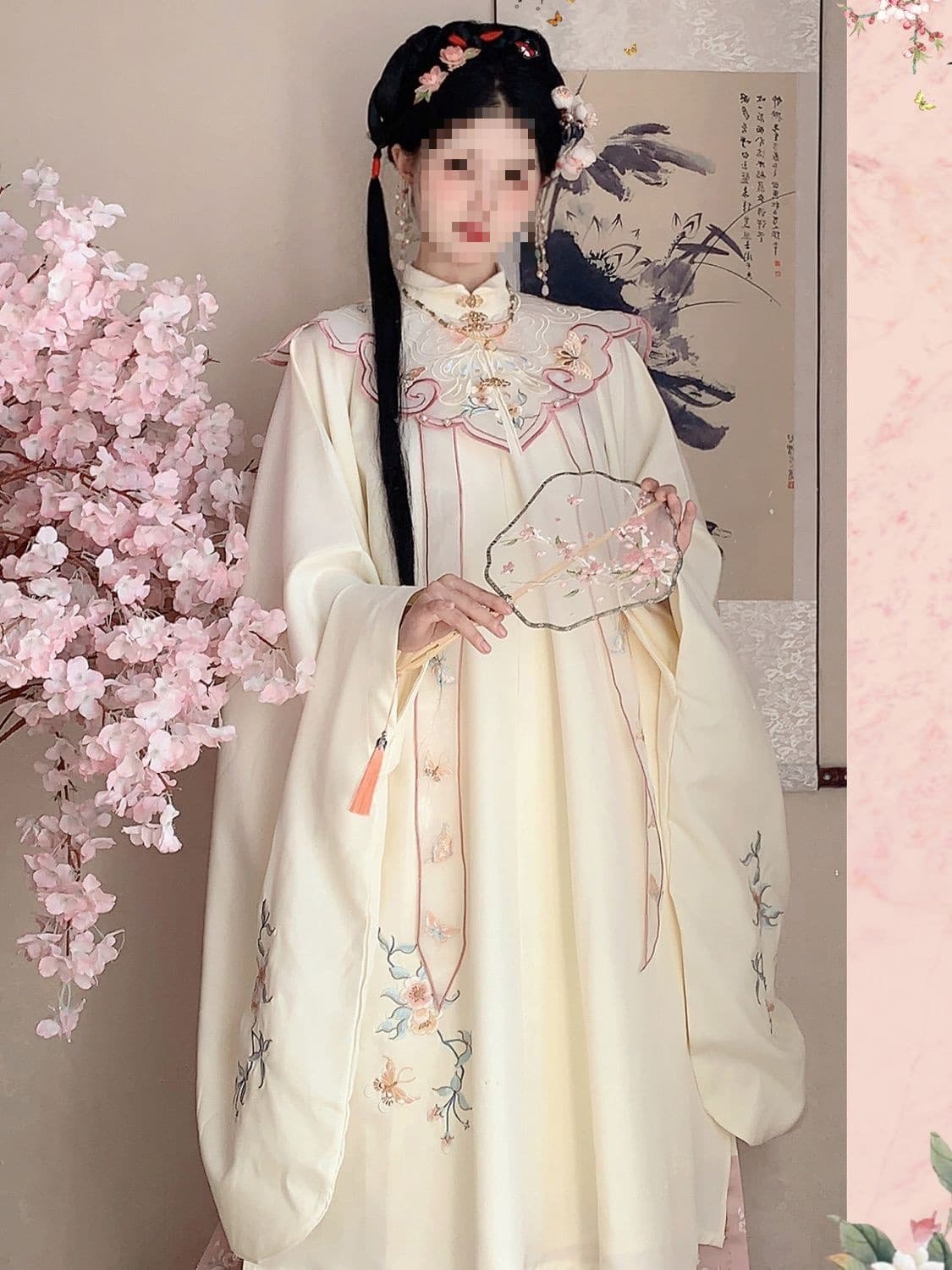 857【Fu Yao】Original Hanfu Women's Ming-style Stand-up Collar Shirt Cloud Shoulder Embroidered Horse-face Skirt Daily Autumn and Winter New Style