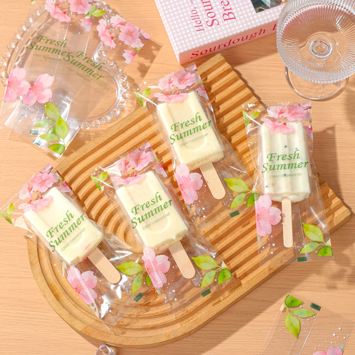 Ice Cream Packaging Bag, Homemade Popsicle Stick, Plastic Sealing Bag, Handmade Transparent Ice Cream Packaging Bag