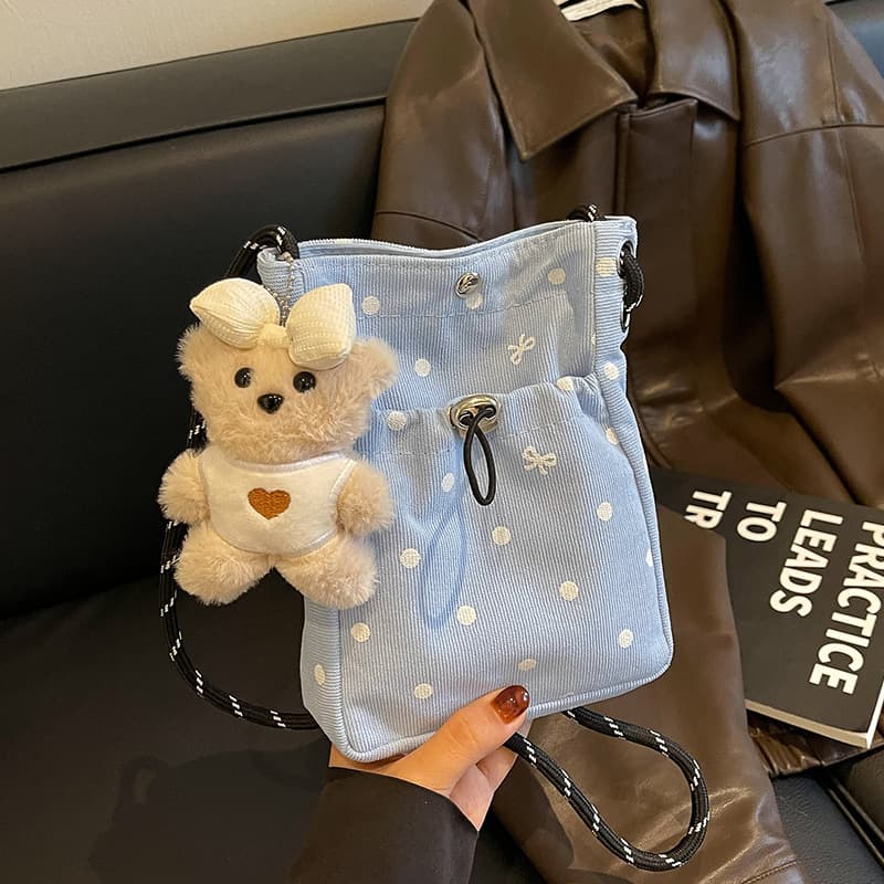Cute polka dot bag 2026 versatile casual shoulder bag student lightweight crossbody bag going out mobile phone bag for women