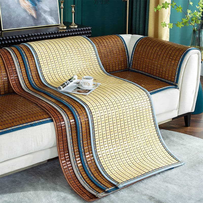 Mahjong-themed sofa cushions, summer bamboo sofa cushions, modern minimalist living room seat covers wholesale.