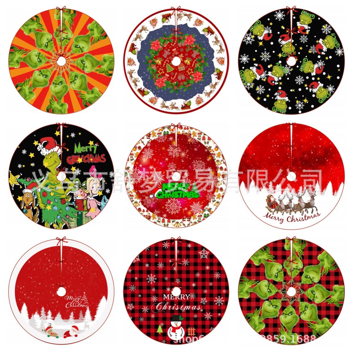 Amazon New Christmas Tree Skirt with Grinch Digital Print, Decorative Tree Apron