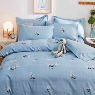 2025 New Plant Cashmere 4-Piece Set Bed Sheet Duvet Cover Printed Dormitory Stall Live Streaming