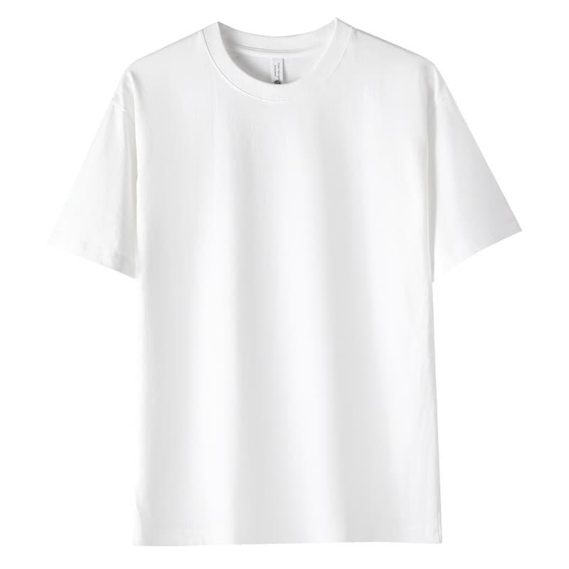 255g Pure Cotton Short Sleeve T-Shirt for Men and Women Summer High Quality Drop Shoulder Round Neck Youth Couple Solid Color Can Be Split