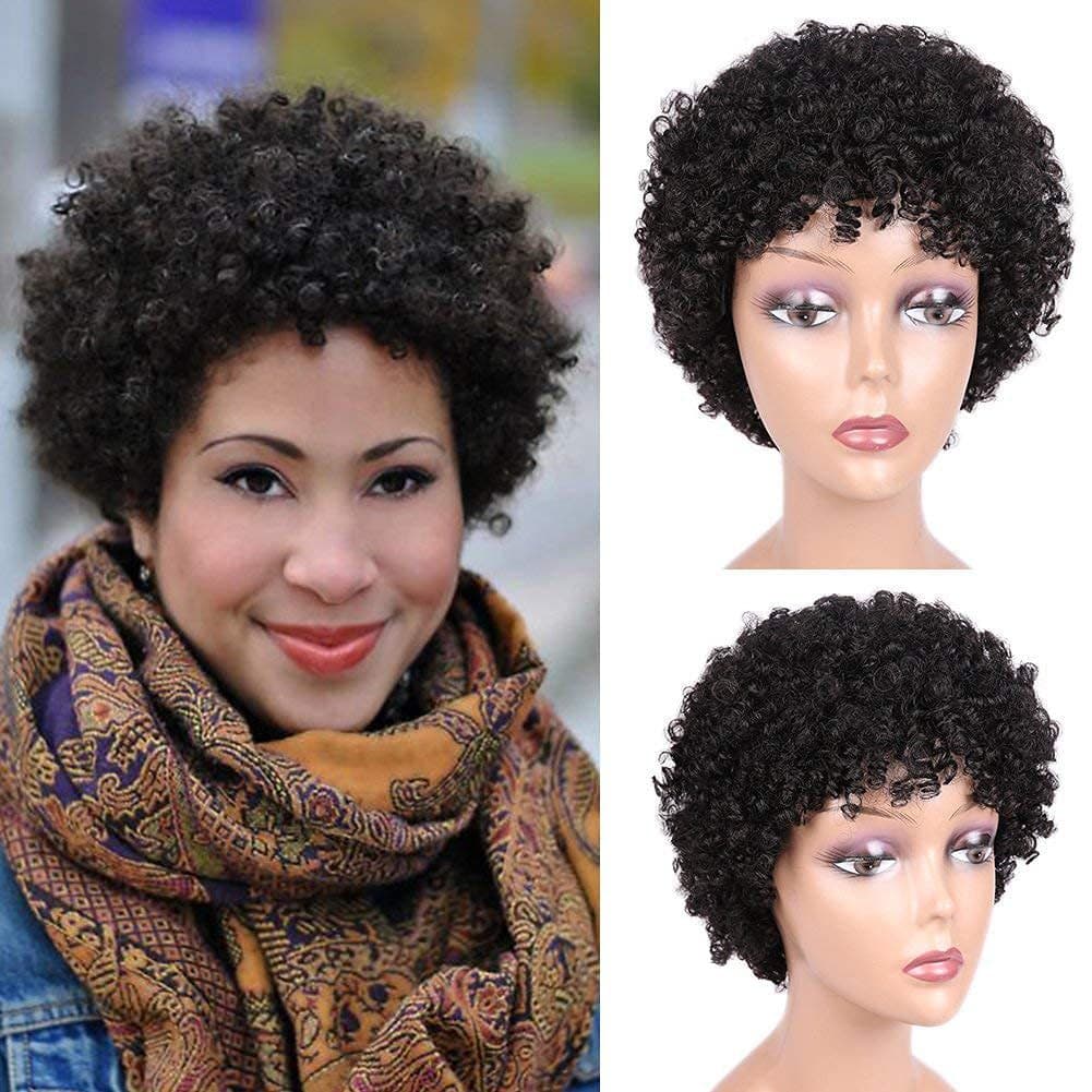 Pixie Cut Wig Full Machine Made Real Human Hair Fairy Tale Style Synthetic Wig for Ladies Any Skin Color Any Face Type