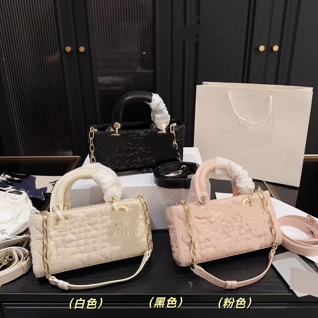 Cross-border 2025 New Letter Horizontal Lambskin Lady Dior Bag Shoulder Crossbody Bag High Quality Handbag Commuter Bag