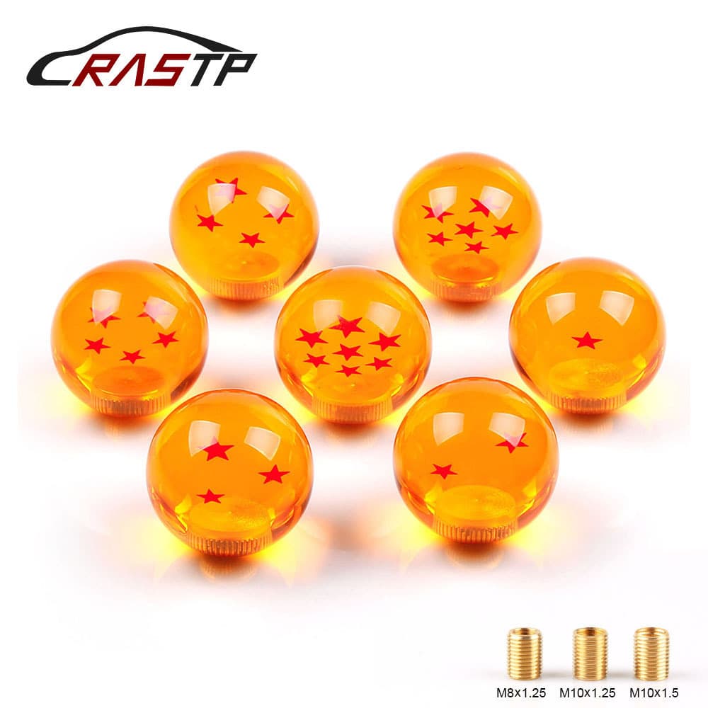 Dragon Ball Shift Knob Acrylic Gear Stick 1-7 Star Manual Transmission Shift Knob Car Modification Part with Adapters