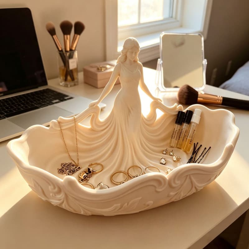 Exquisite Goddess-Shaped Jewelry Storage Tray Decoration for Home Desktop Entryway Elegant and Simple