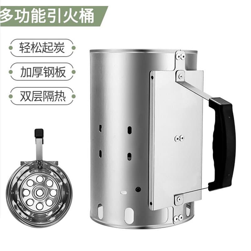 Multi-functional Fire Starter Bucket Charcoal Igniter Tool for Outdoor BBQ
