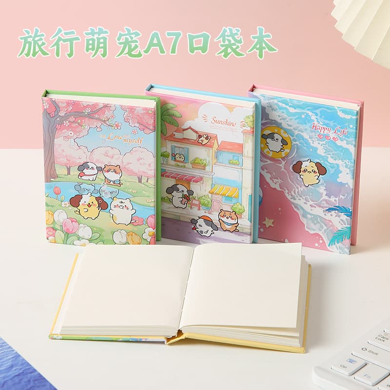 Travel Pet A7 Pocket Notebook Cute Cartoon Portable Notebook Student A7 Word Book Small Size