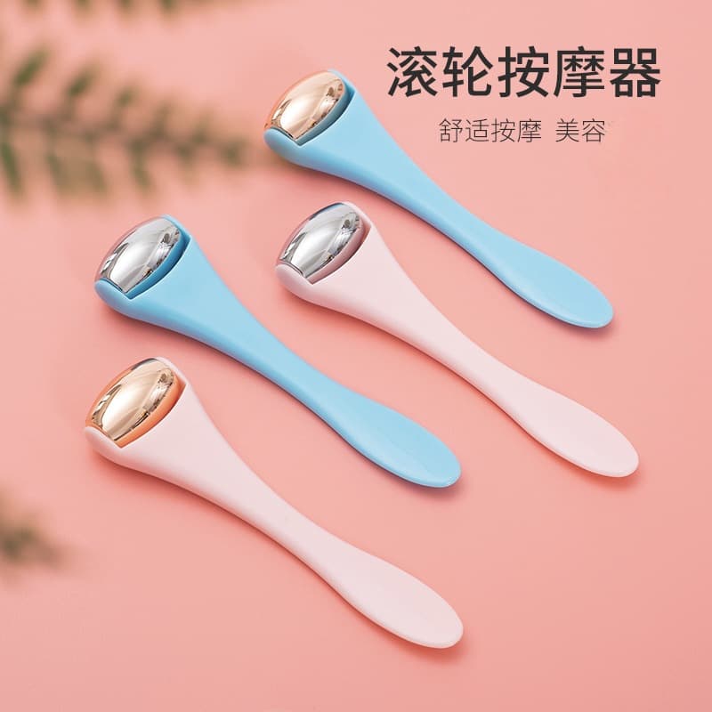 Hot Selling Facial Plastic Massage Bar Zinc Alloy Roller Eye Cream Stick Pink Multicolor Beauty Massager