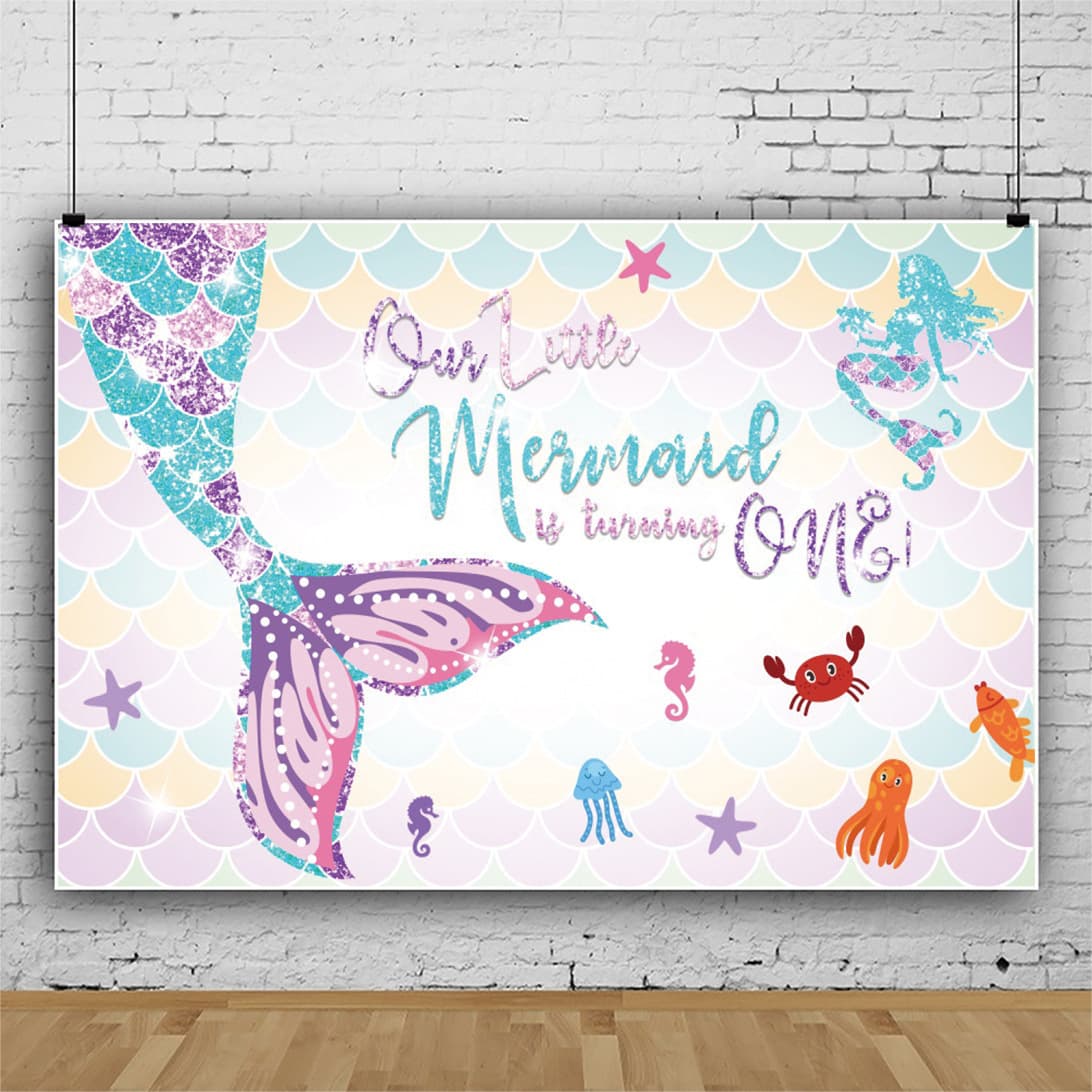 Underwater Mermaid Kids Birthday New Style Photography Backdrop for Photo Shoot Studio Props