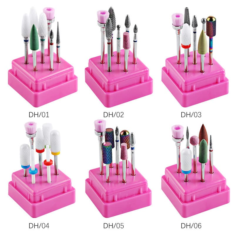 Ceramic Nail Drill Bits for Electric Nail File, Replacement Set of 7 for Gel Removal and Cuticle Care