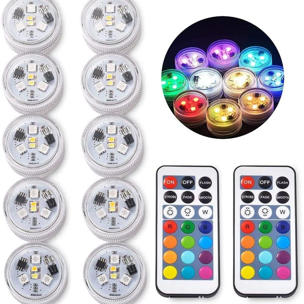 Underwater LED Diamond Multicolor Light with Remote Control, Submersible Pool, Fountain, Fish Tank, Vase, and Candle Lights