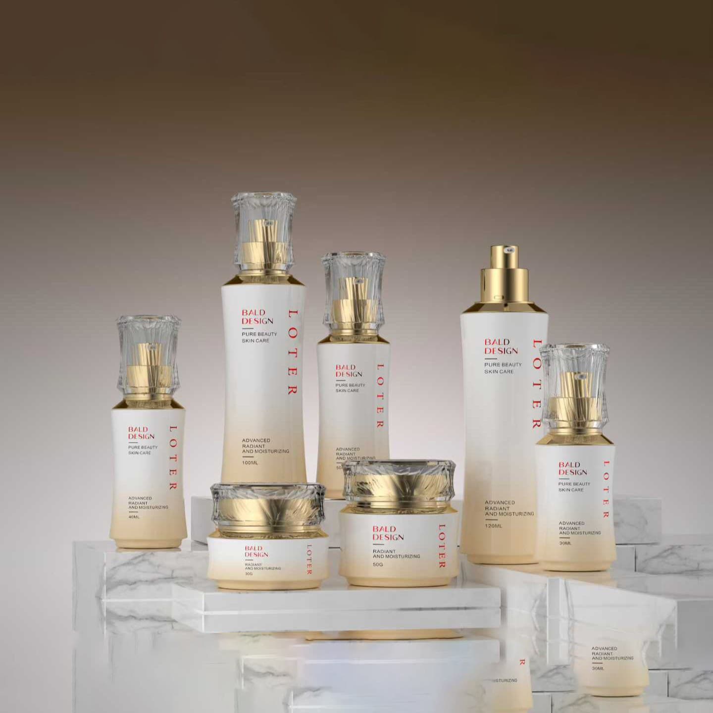 Custom 120ml Cosmetic Set Bottle 100ml Electroplated Press Pump Bottle 50g Cream Lotion Dispensing Jar