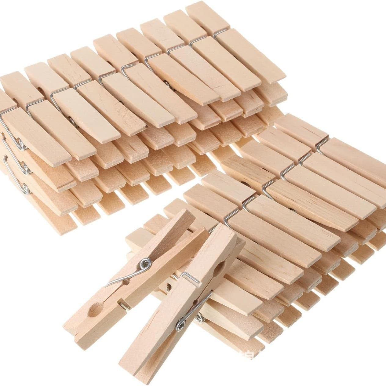Cross-border 7.2CM Wooden Clothespins Natural Wood Colorful DIY Business Card Clips Food Bag Clothespins Wooden Craft Creative Decoration
