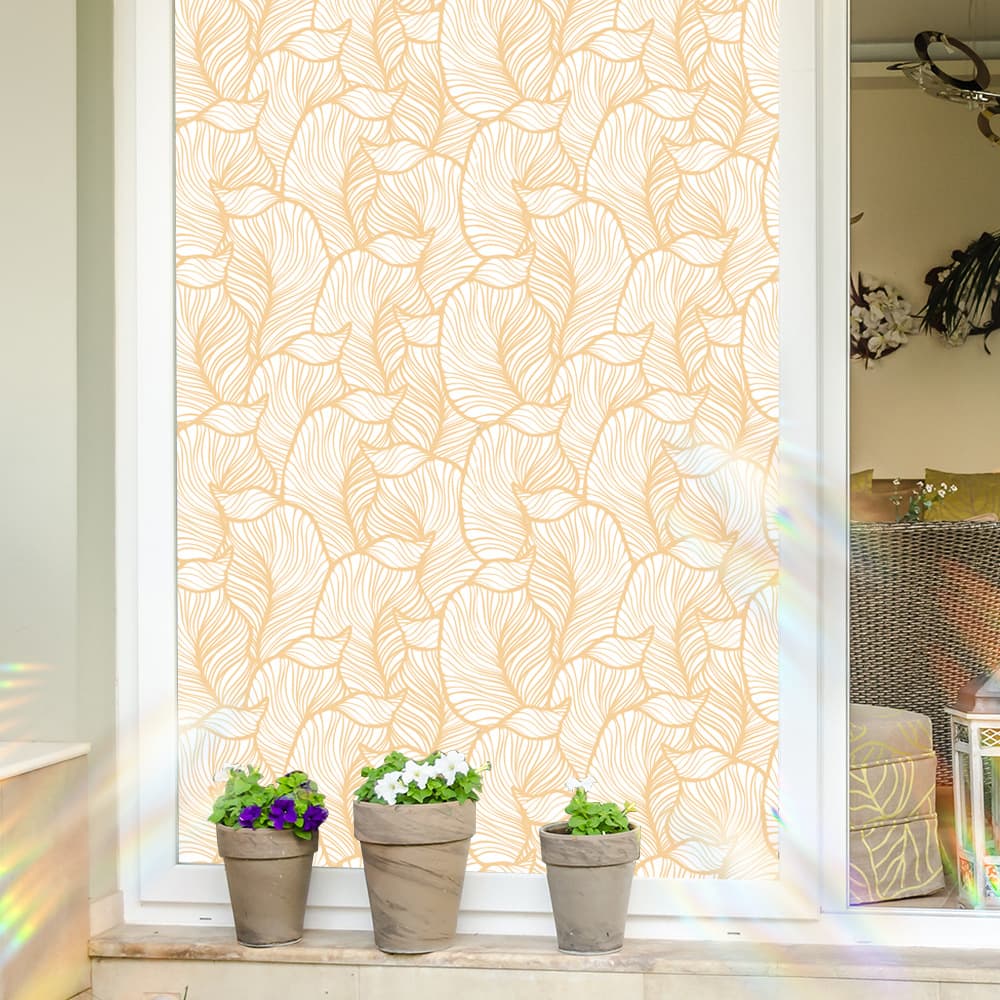 Aike BLT-002 New Natural Leaf Texture Bathroom Living Room Blackout Home Privacy Window Glass Film