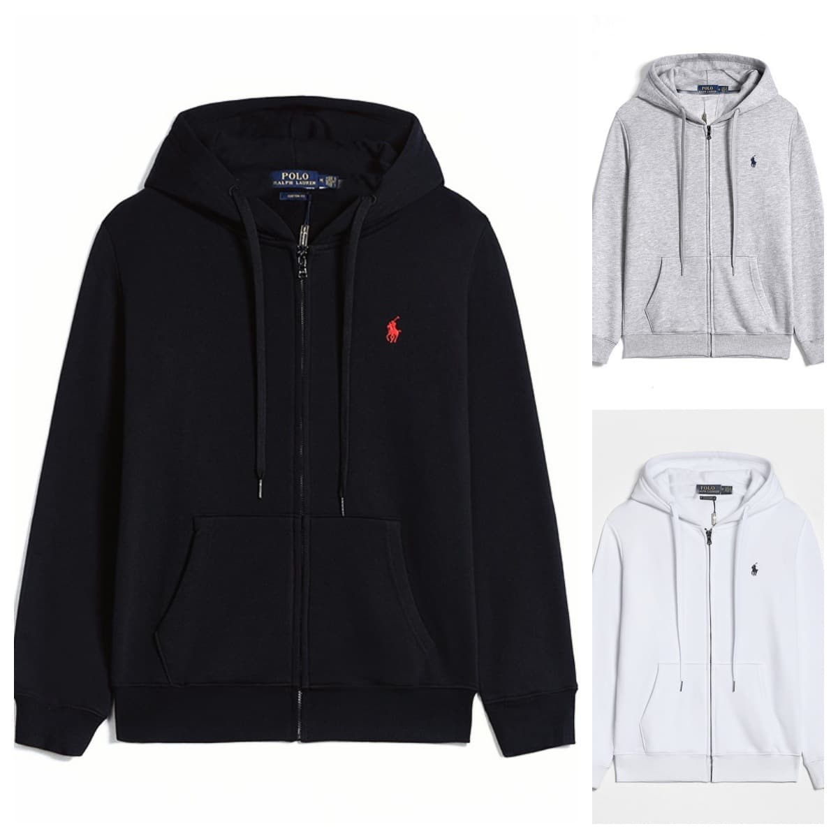 POLO Ralph Lauren Spring/Fall Hooded Sweatshirt Fashionable Embroidered Pony Logo Loose Fit Plus Size Zip-Up Cardigan