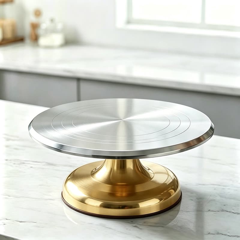 Cross-border 10-inch aluminum alloy cake turntable cake baking tool decorating turntable commercial cake non-slip decorating rack