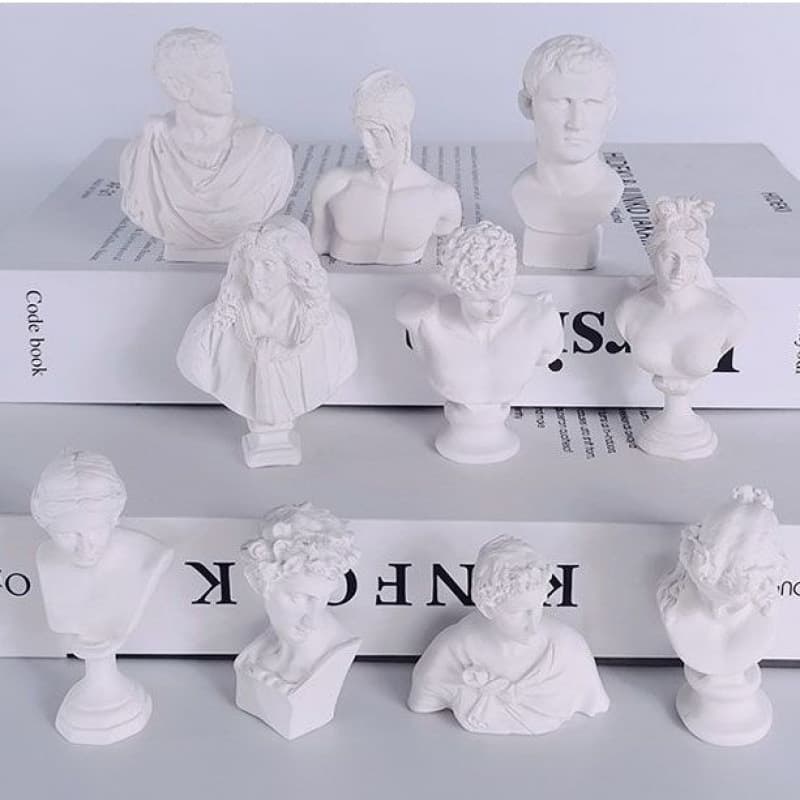 European Style Artistic Figure Mini David Small Plaster Statue Desktop Decor Art Student Painting Sketching Resin Bust