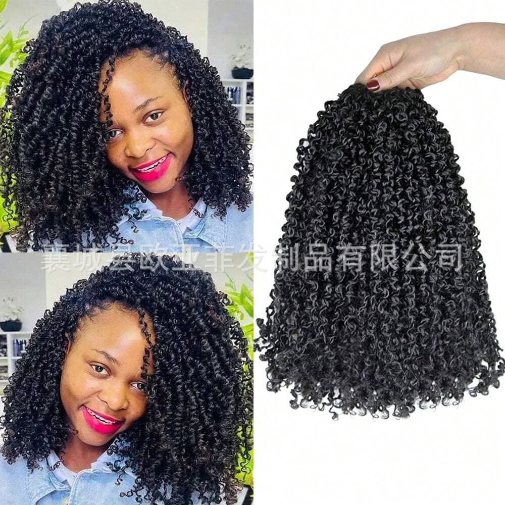 Foreign Trade Chemical Fiber Wig 8 Inch/24 Yanky Twist Crochet Hair African Small Curls Irregular Curls