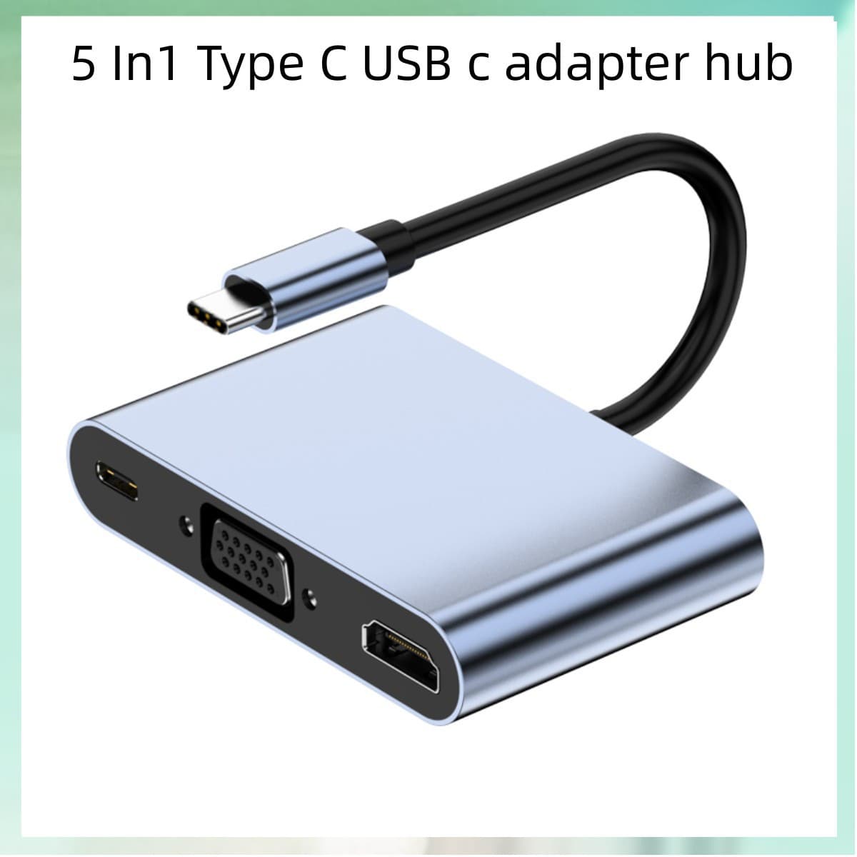 New 5-in-1 Type-C Expansion Dock HDMI VGA Audio Converter 3.0 USB Hub Splitter Concentrator
