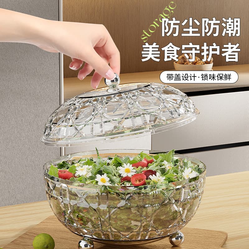 Clear Candy Dish Home Dried Fruit Snack Jar Moisture-Proof European Style with Lid Sugar Container Fruit Salad Bowl Storage Jar Wholesale