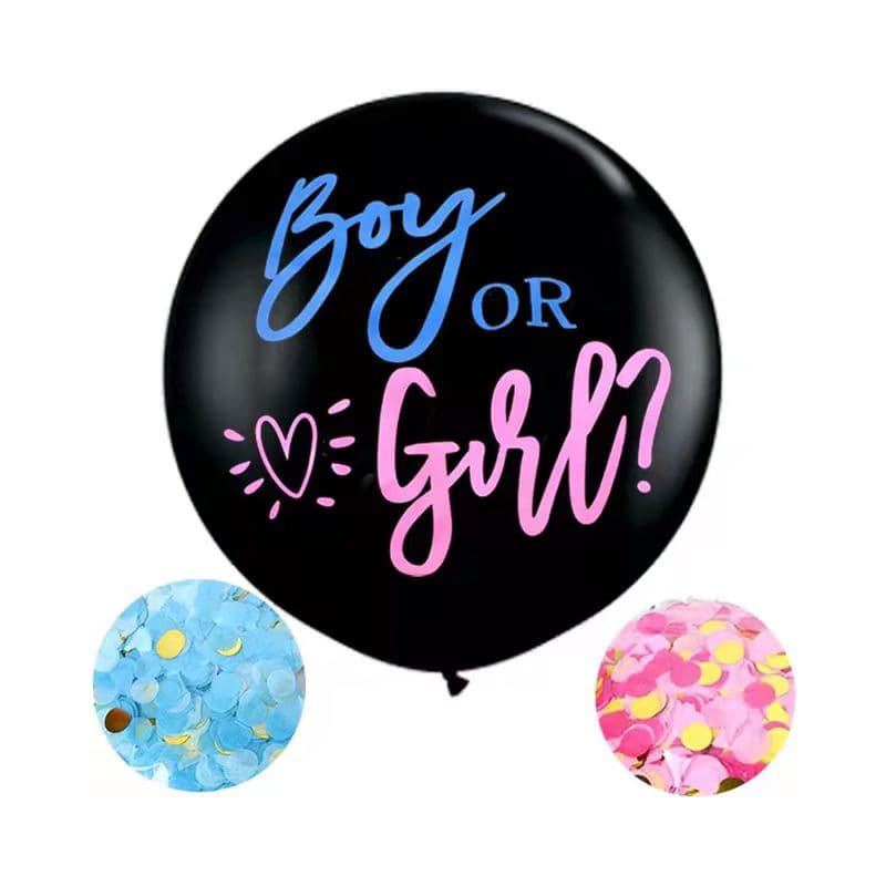 Amazon 36-inch Gender Reveal Balloon Set Baby Party Decor BOY OR GIRL Confetti Balloon