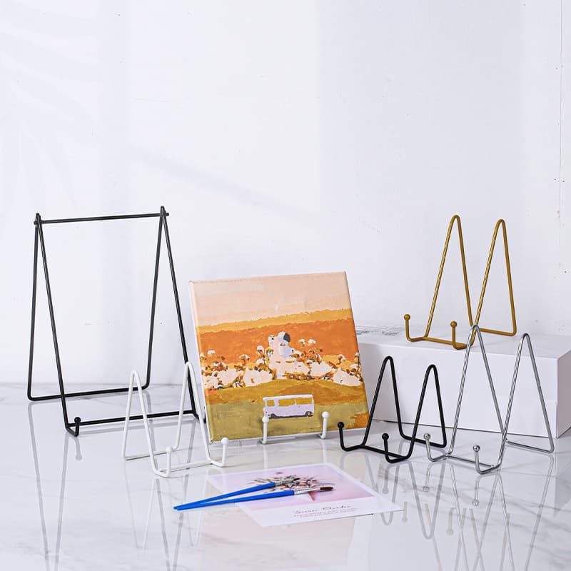 European-style Iron Display Easel, Creative Desktop Vertical Photo Holder, Portable Oil Painting Frame Stand