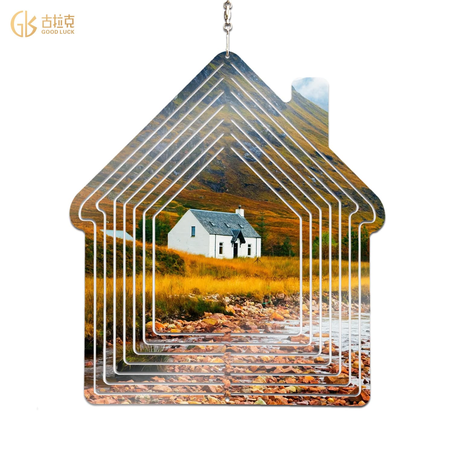 DIY Sublimation Metal Aluminum Wind Chime Heat Transfer Metal Blank Wind Chime Hanging Ornament Christmas Garden Decoration