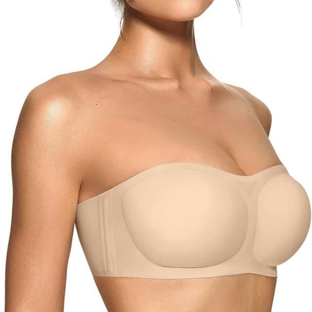 OEAK Women's Strapless Bras Push Up Bandeau Bra Non Slip Wire