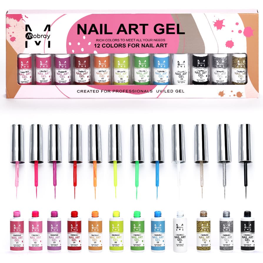 Wholesale French manicure wire drawing glue painted glue hook wire drawing glue luminous fluorescent color platinum sequins cross-border foreign trade