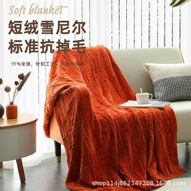 Ningbo Honghui chenille sofa blanket throw blanket for napping spring autumn shawl cover office winter thickened