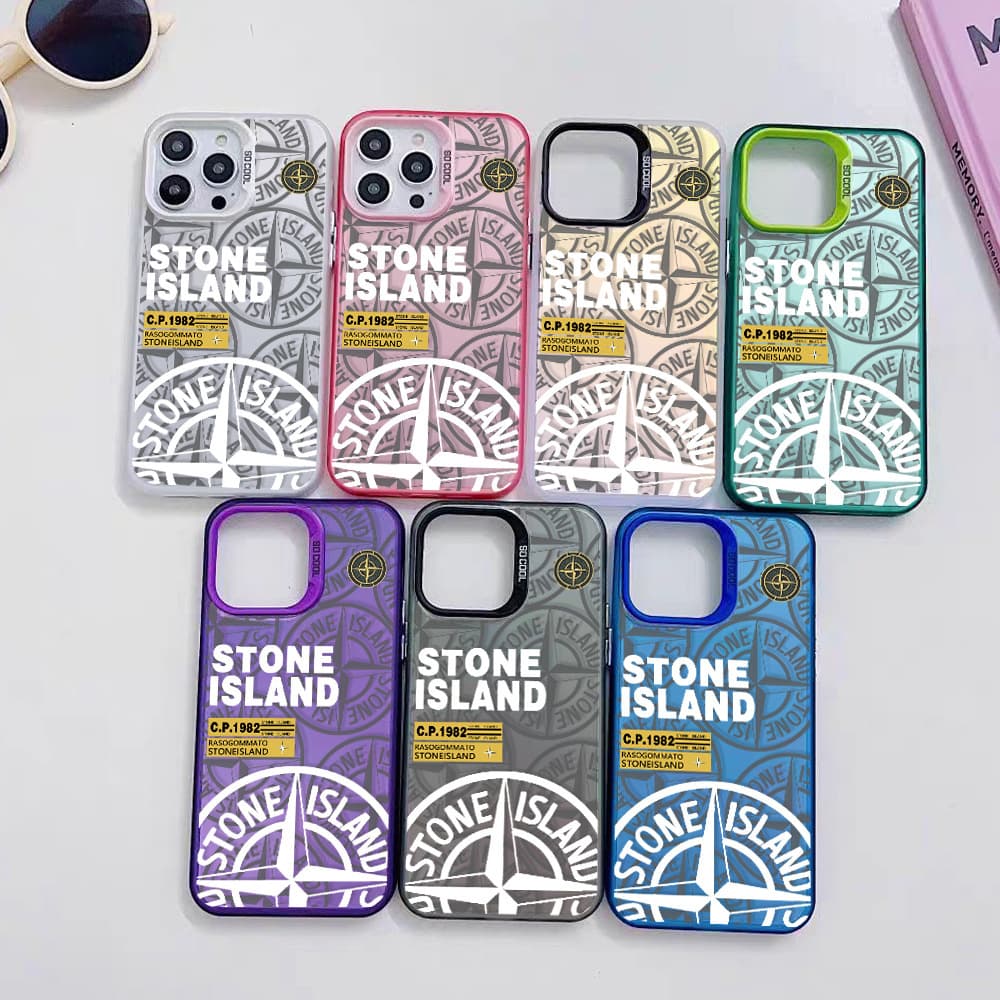 Compatible with iPhone 16E Case Apple 15P 12 Pro Max 13 Cross-border Color Silver IMD 14 Trendy Stone Island 7