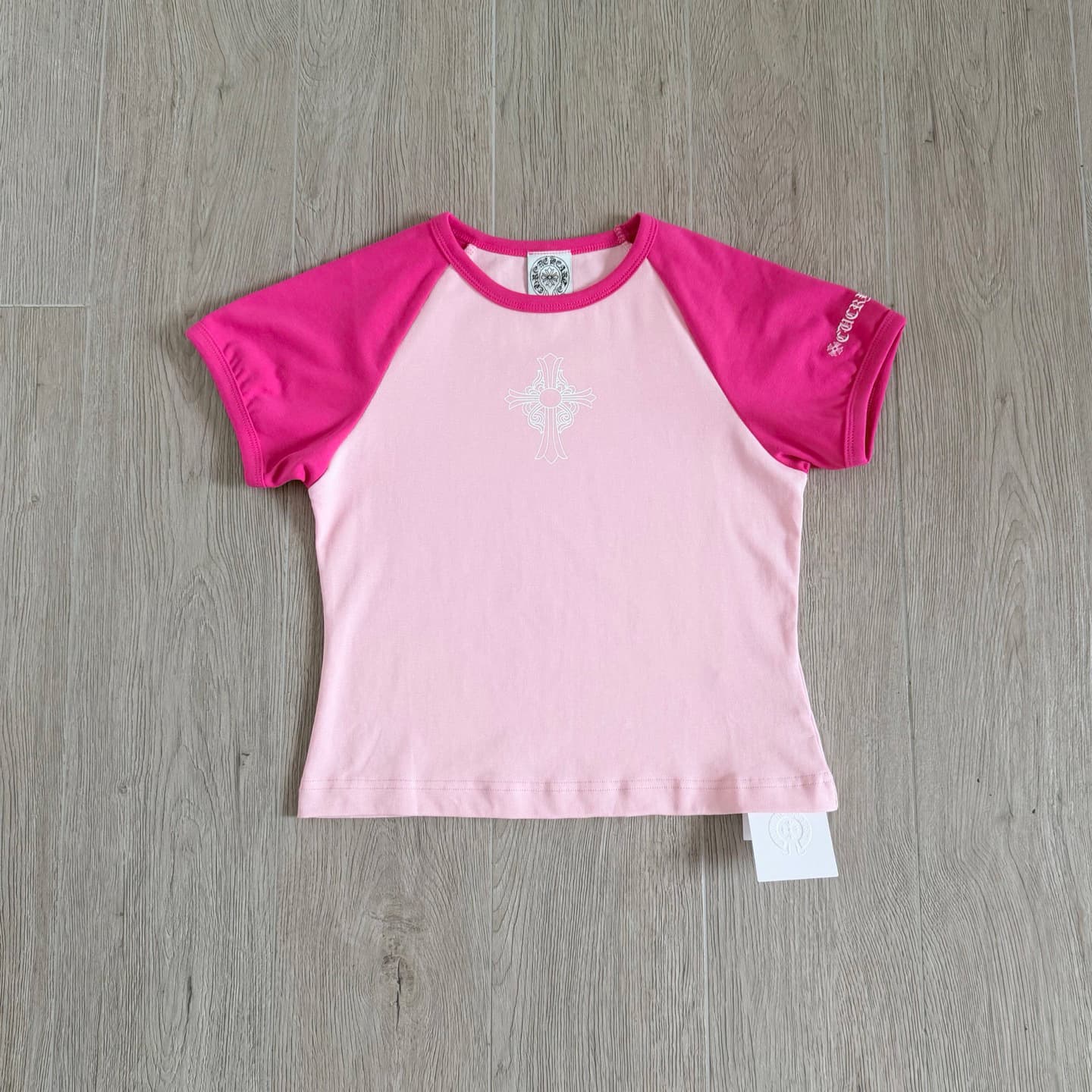 【Exclusive In-Stock High Version】Chlooxin Contrast Raglan Sleeve Sweet Spicy Girl Group Style Women's Short Sleeve T-Shirt