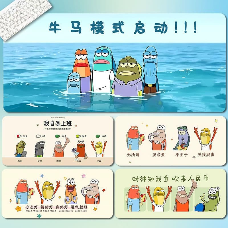 Bikini Bottom Worker Mouse Pad Large Non-Slip Thickened Office Computer Desk Pad Fun Game Keyboard Pad