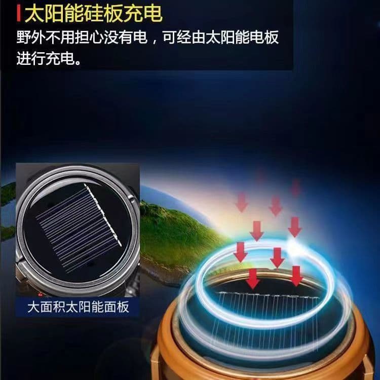 Camping outdoor charging BMW lantern solar fan multi-functional lantern emergency tent camping mosquito repellent