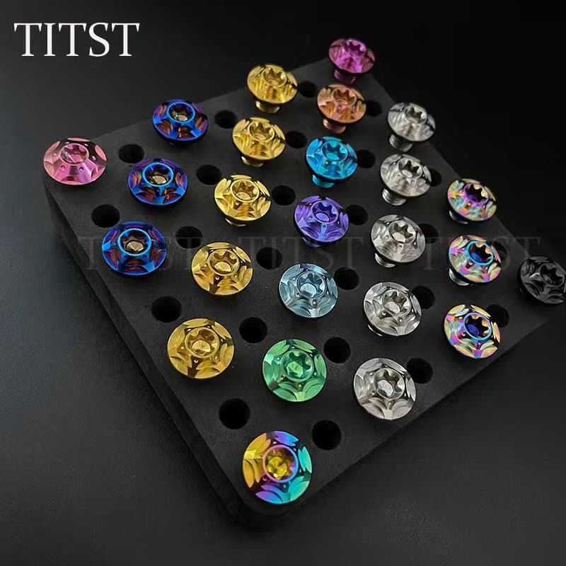 TITST titanium motorcycle conversion titanium alloy umbrella-head disc brake screws M8*15-40 for brake pad fixation