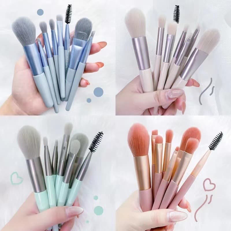 New 8-Piece Mini Makeup Brush Set, Portable, Beginner Concealer Foundation Brush, Powder Brush, Beauty Tool Set