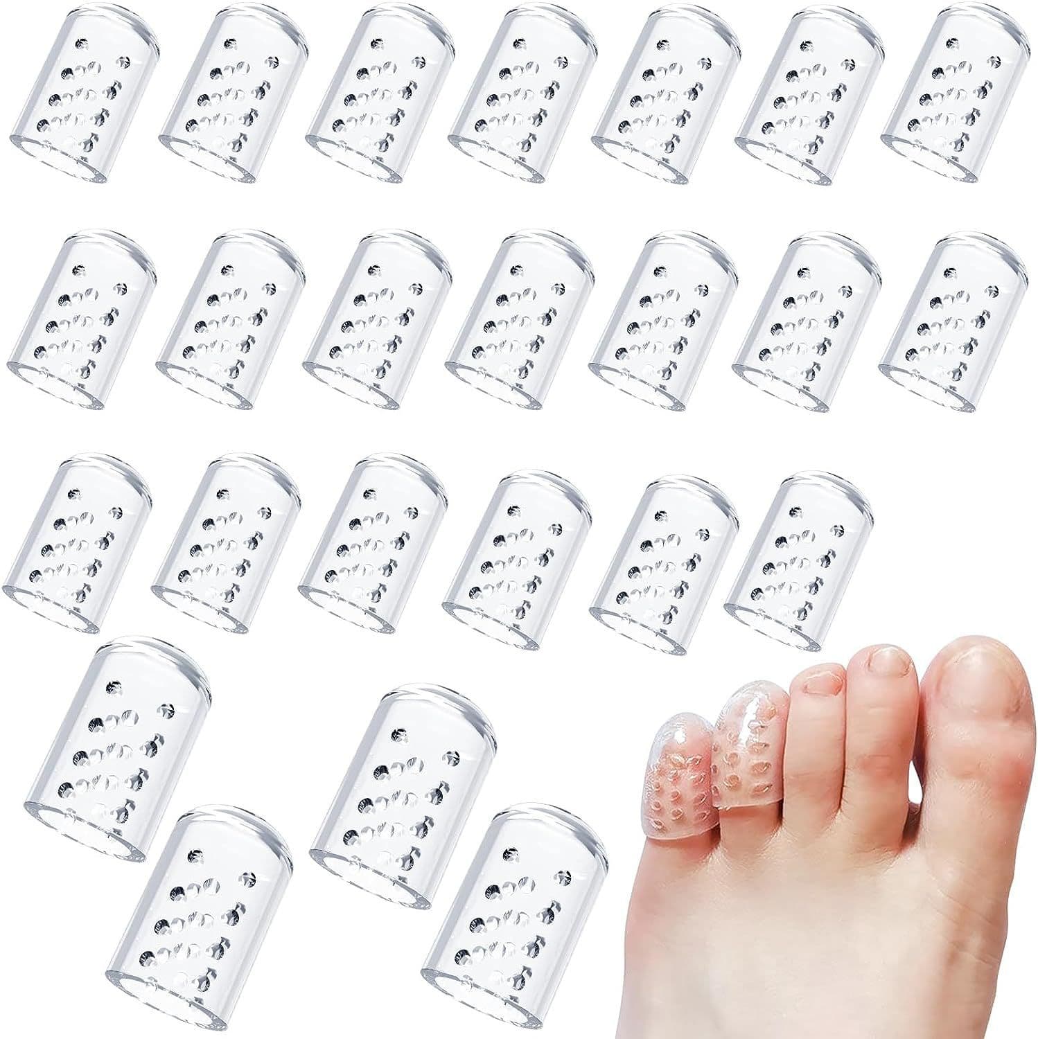 Anti-blister toes, breathable silicone protective toe caps, high heel protective sleeves, toe and nail guards, no rubbing