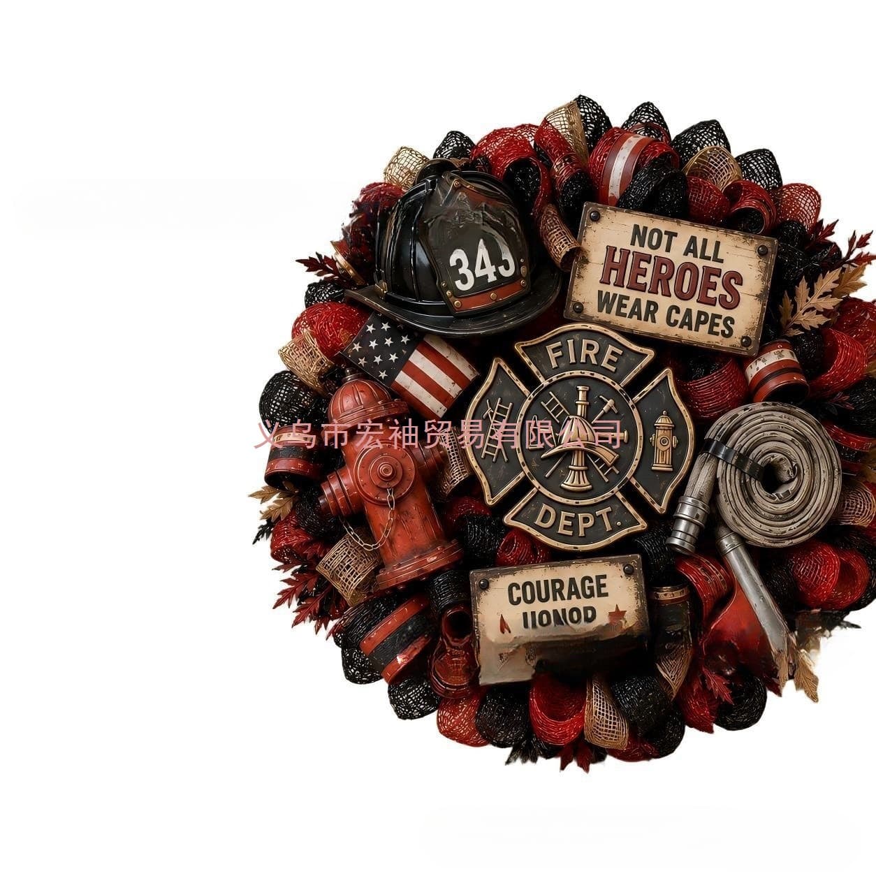 Cross-border new Firefighter Tribute Wreath firefighter tribute wreath