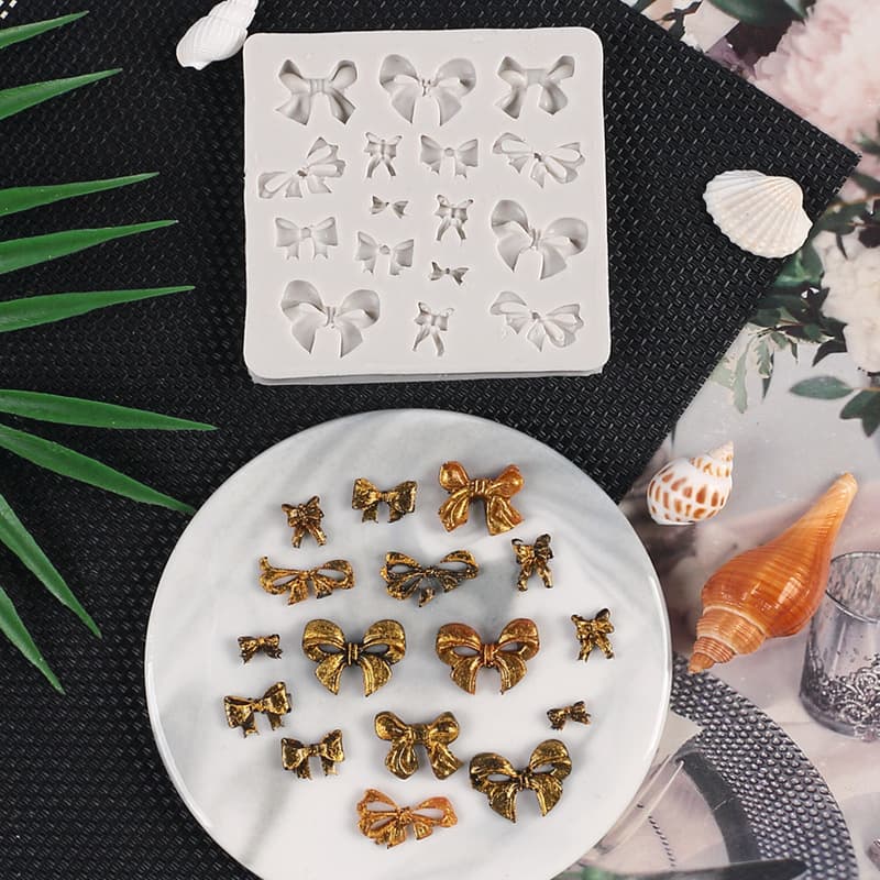 Candy bow-shaped fondant chocolate DIY molds, cake baking gumpaste clay silicone molds