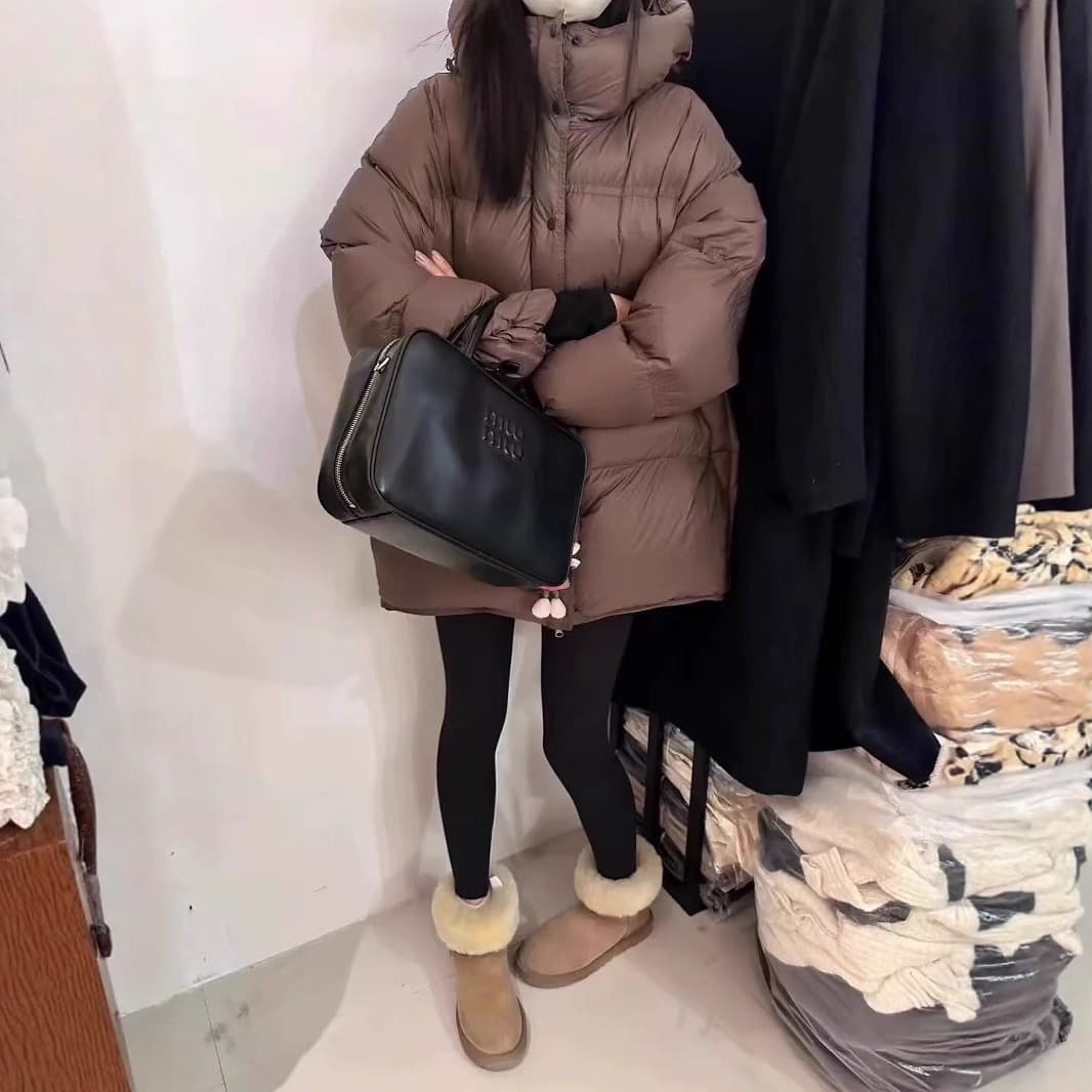 Brown Down Cotton Padded Coat for Women Winter Korean Style Loose Warm Puffer Jacket Designer Niche Thick Outerwear