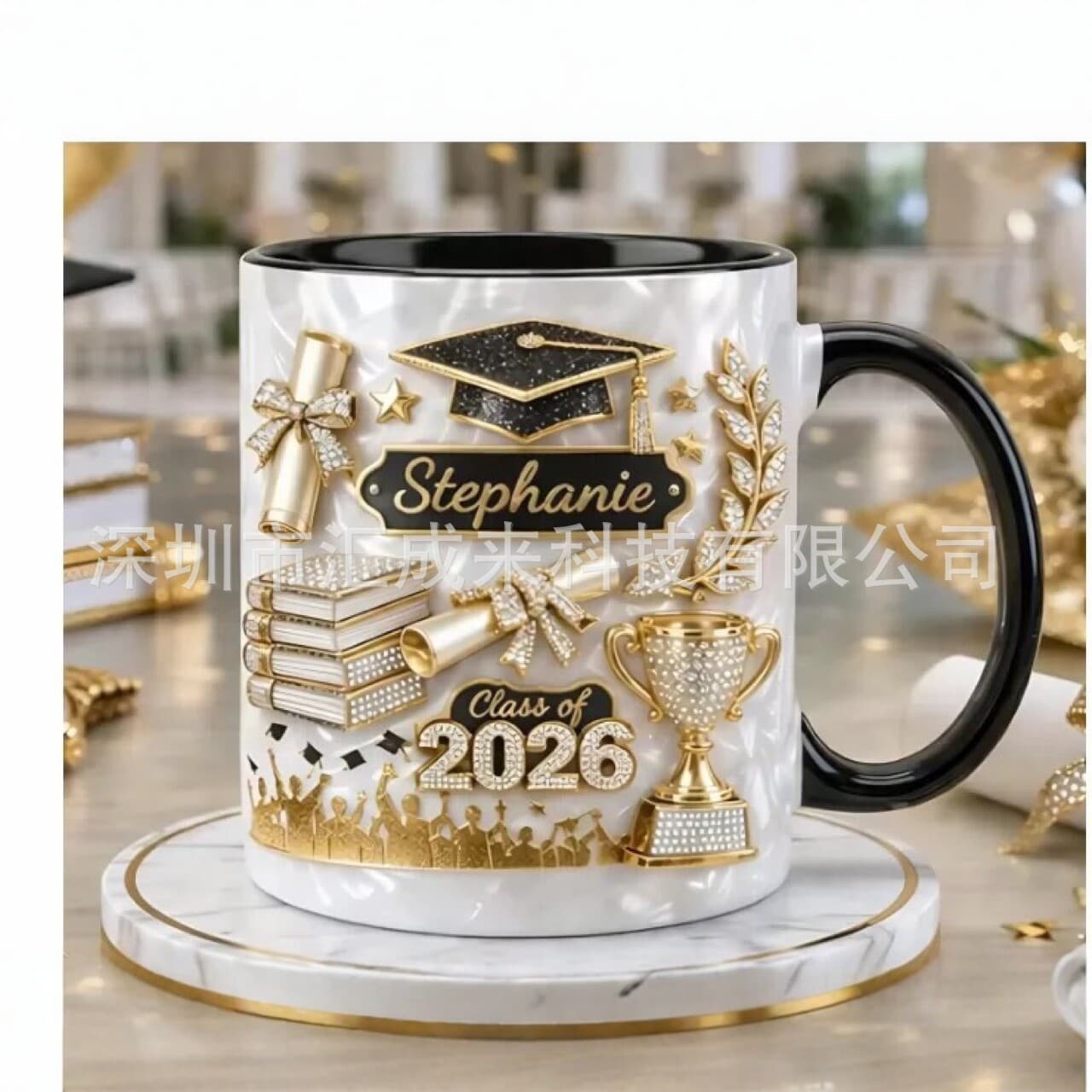 Cross-Border Custom Name Graduation Coffee Mug Personalized Name Graduation Mug