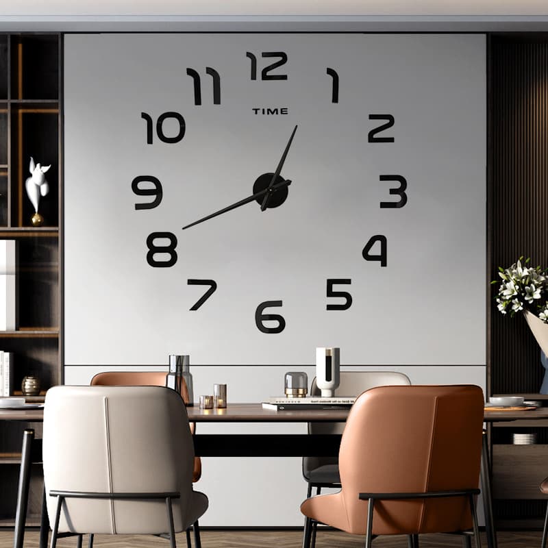 DIY Minimalist Self-Adhesive Digital Clock 3D Acrylic Wall Sticker Living Room Wall Clock Background Wall Clock Minimalist 3D Wall Sticker