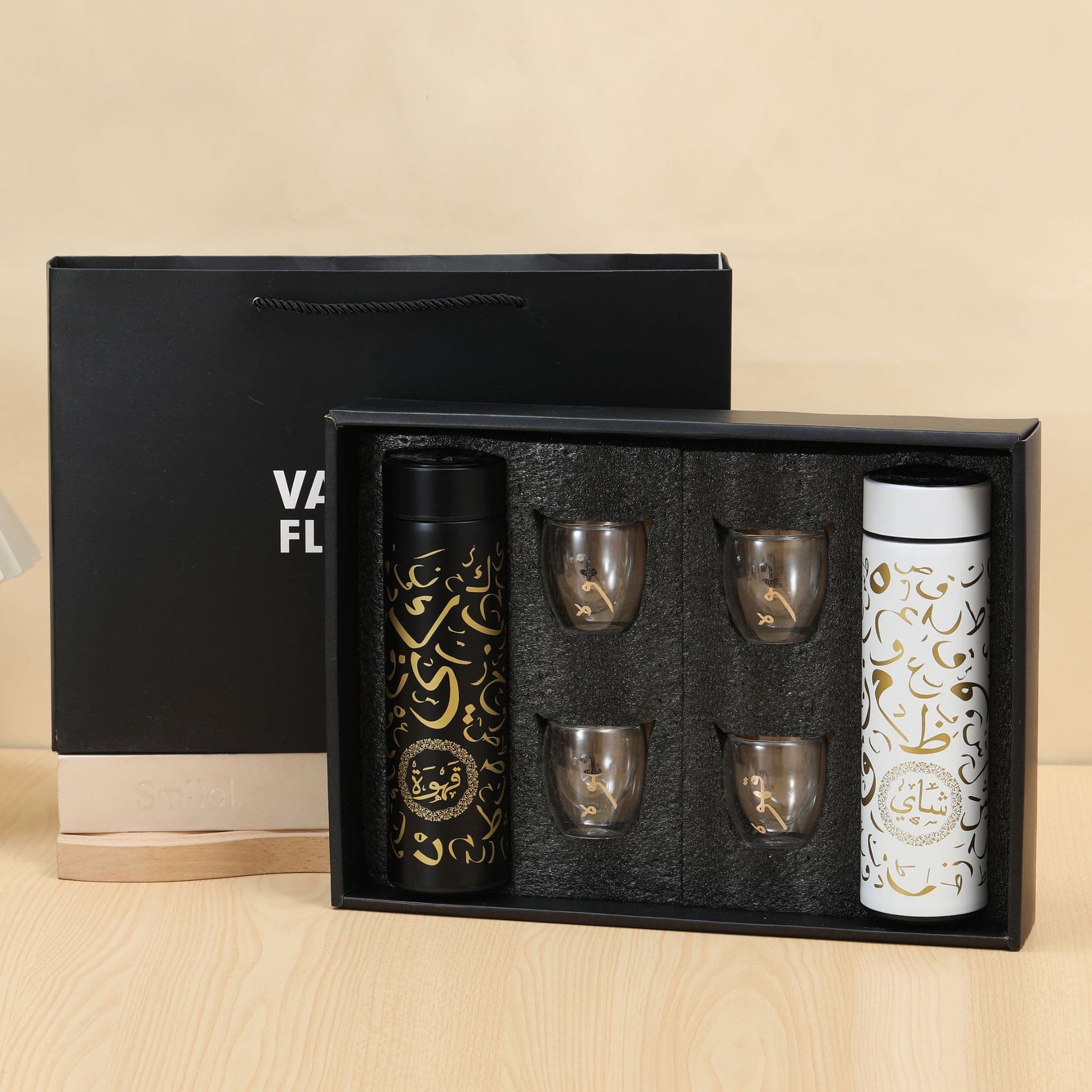 Arabic Double Cup Set, Hot Selling in Middle East, 304 Stainless Steel Double Wall Insulated Cup Gift Box Set Wholesale