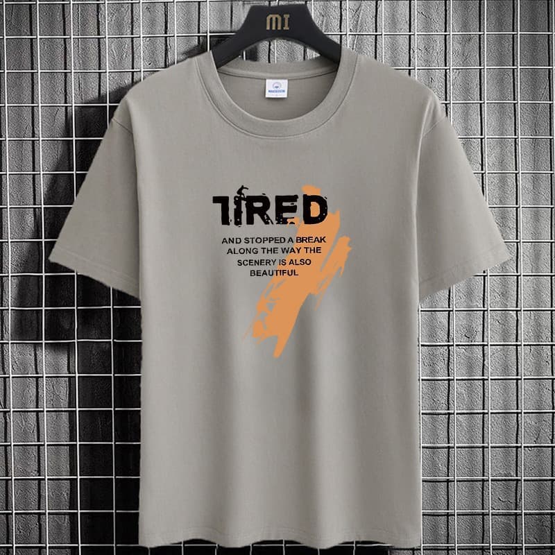 Men's short-sleeved T-shirt summer trendy brand ins ice silk thin half-sleeved T-shirt boys 2025 new round neck tops